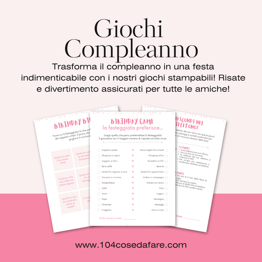 Giochi Stampabili per Compleanno Ragazze